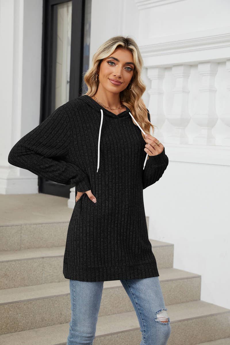 CWOHOL1110_AUTUMN AND WINTER LOOSE HOODED SWEATSHIRT