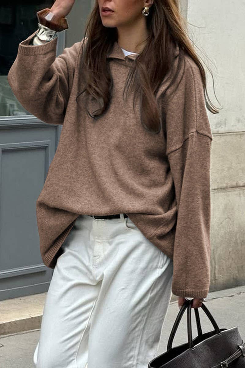 CWOHOL00632_CASUAL KNIT LONG SLEEVE HOODIE