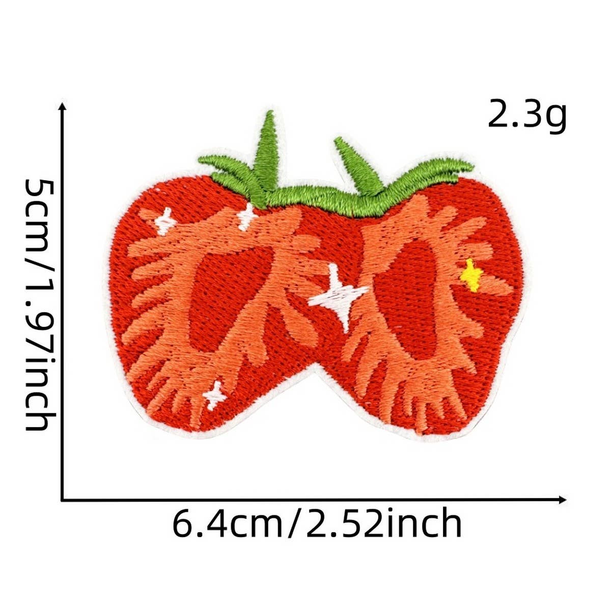 NEW PINK STRAWBERRY EMBROIDERED CLOTH PATCH