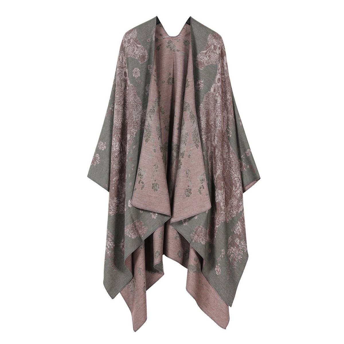HORSE PATTERN SHAWL VERSATILE JACQUARD SLIT CAPE