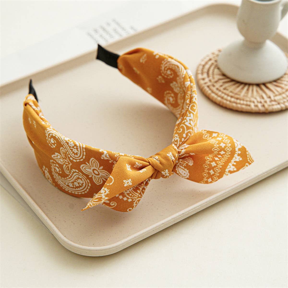WOMEN NEW CASHEW NUT FLOWER WIDE HEADBAND_CWAHA0831