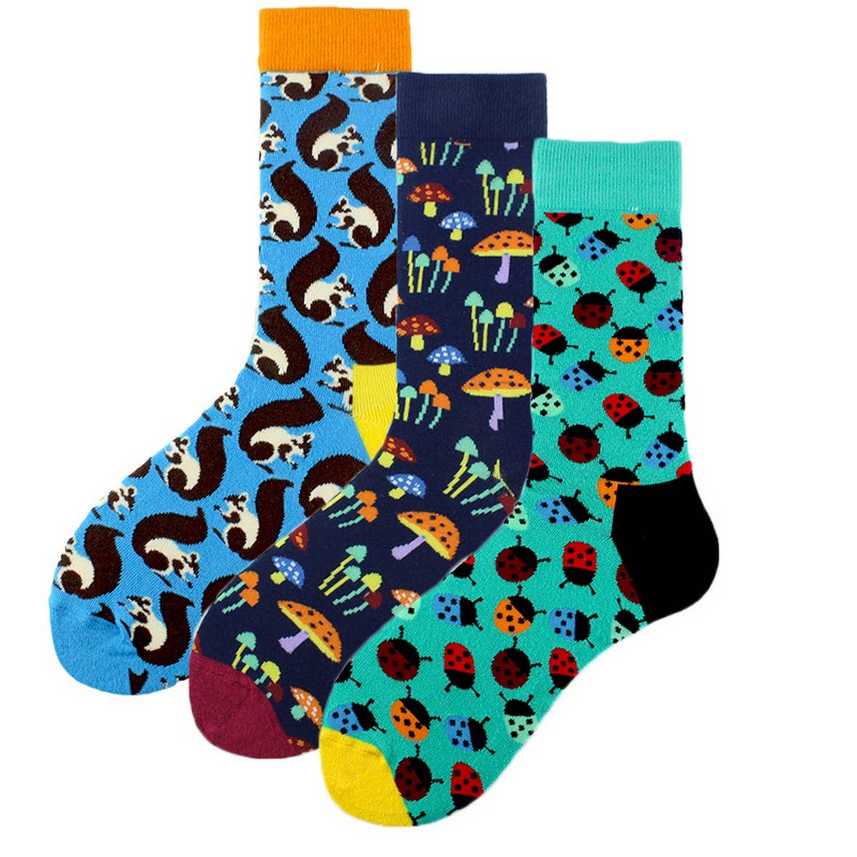 FUN CARTOON PRINTED MID-TUBE SOCKS CREW SOCKS_CWAH1118