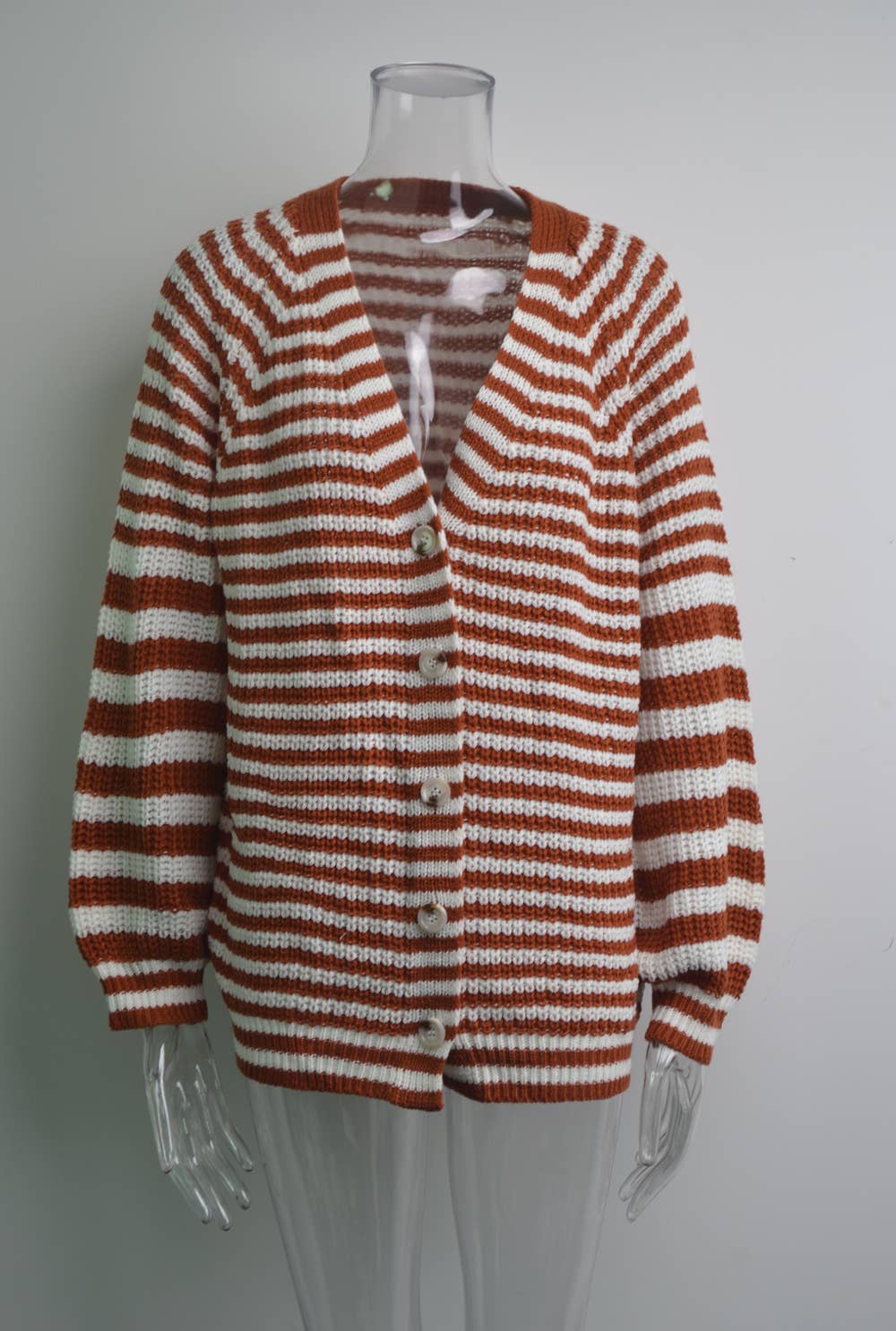 STRIPED SWEATER PLUS SIZE LOOSE KNIT