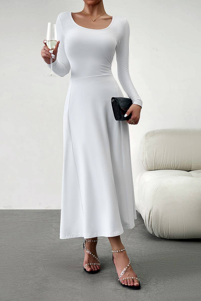 CWDMD1104_Sweetheart Neck Long Sleeve Maxi Evening Dress