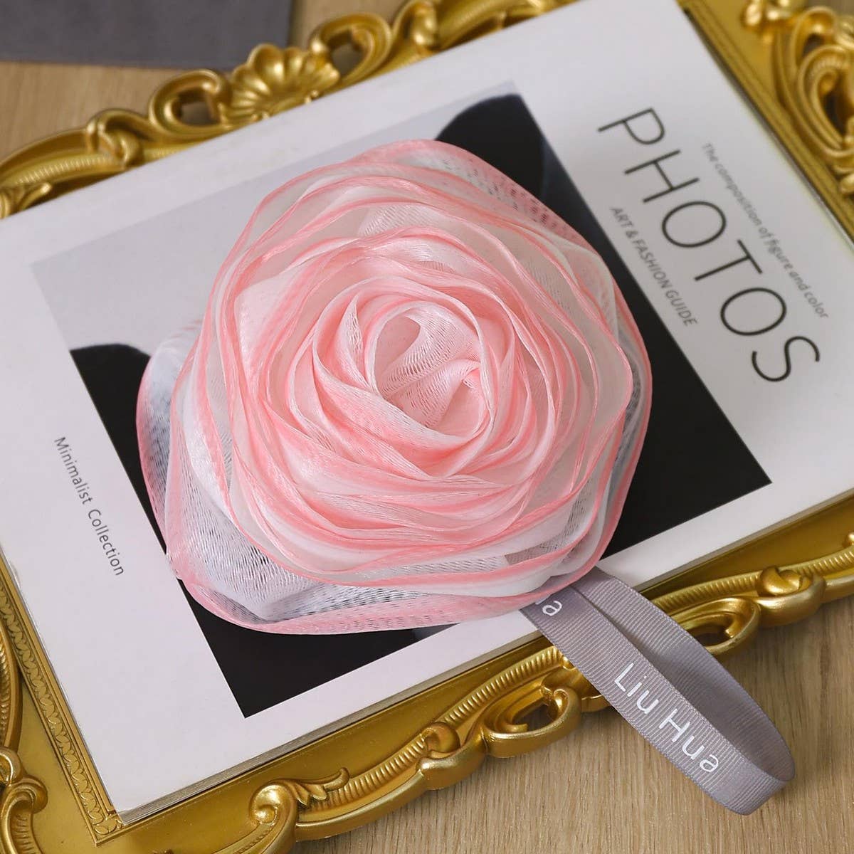 ROSE BATH FLOWER BUBBLE BATH BALL BATH POUF