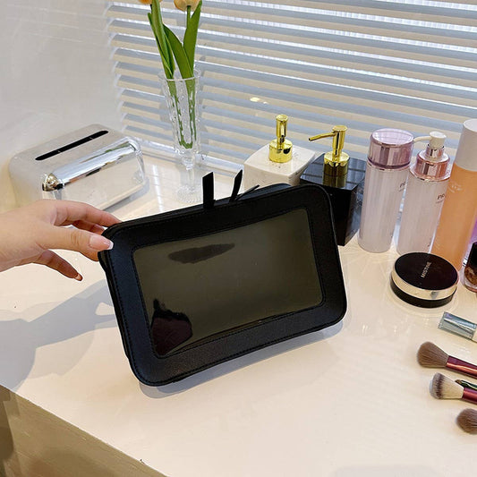 NEW SOLID COLOR SIMPLE TRANSPARENT COSMETIC BAG_CWAB4497