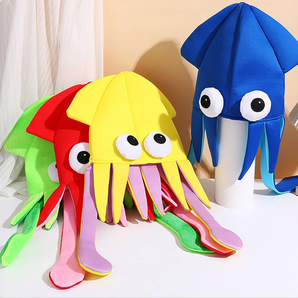 CWAH4045_SHOW PARTY SQUID CUTTLEFISH OCTOPUS FUNNY HAT