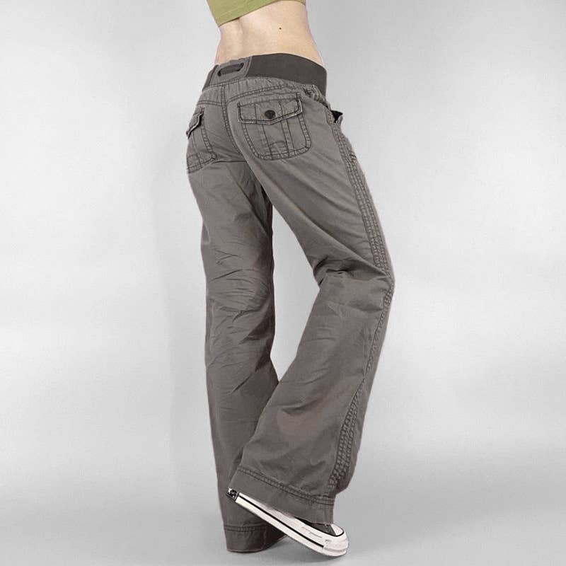 MAKE OLD WASH COLOR LOOSE-FITTING HIGH PANTS