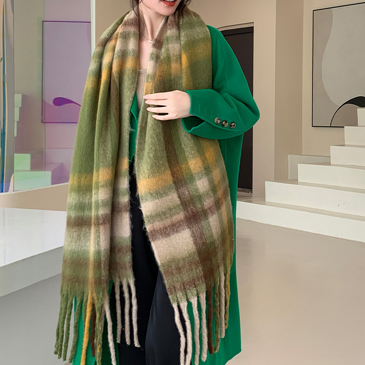 Plush AC Scarf ??Thick Soft Winter Wrap_CWASC2701