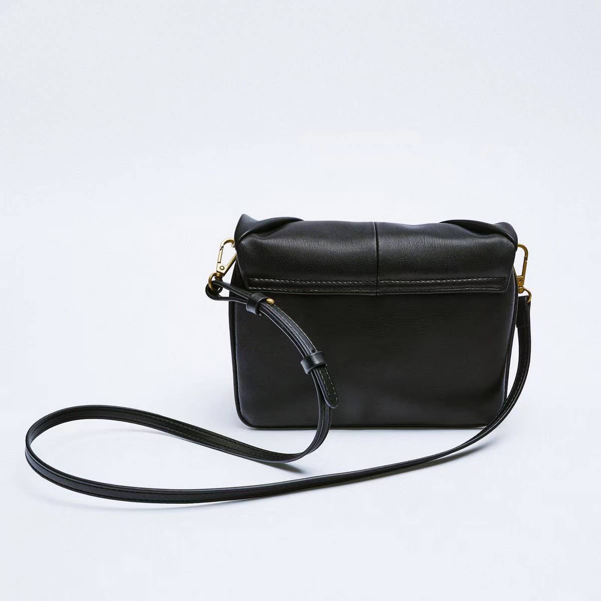 NEW SOLID COLOR SOFT LEATHER PLEATED SHOULDER BAG_CWAB3444