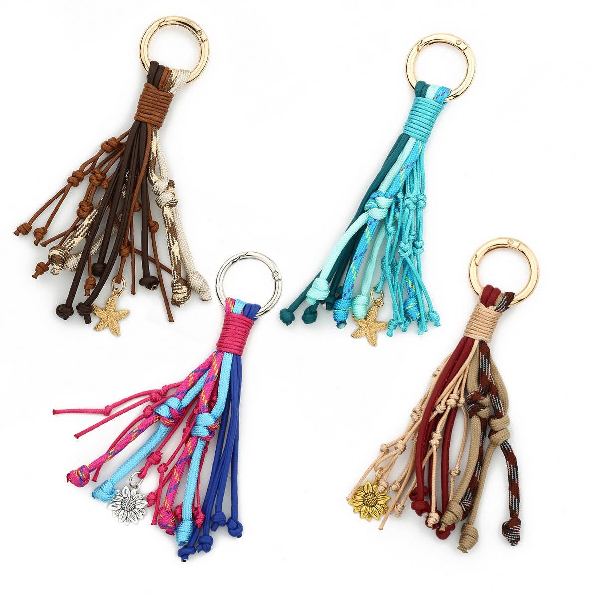 Women¡¯s Leather Tassel Bag Charm with Keychain_CUAB00437