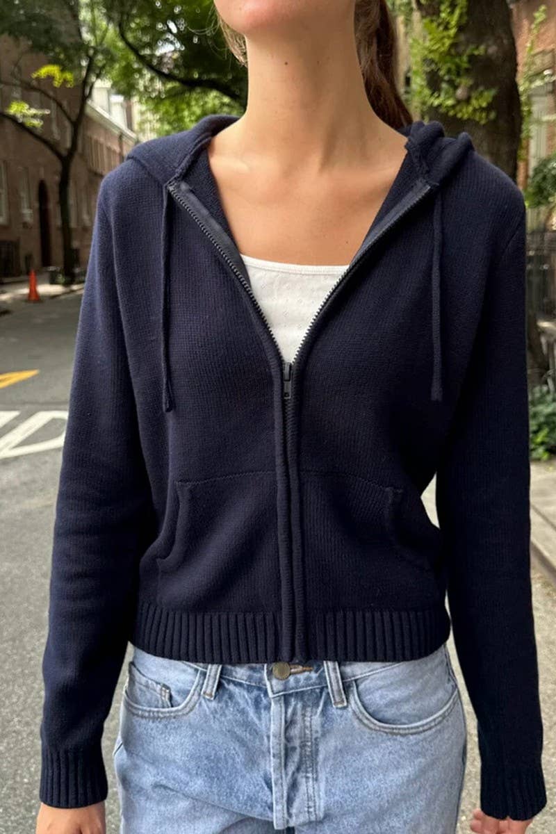 CWOCAL00752_SOLID ZIP UP HOODED KNIT CARDIGAN