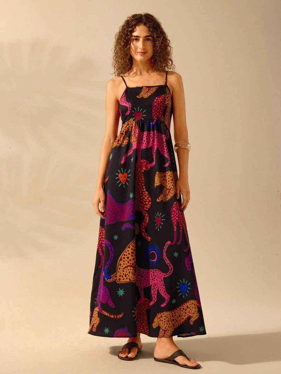 Sunlit floral prints and ruffles casual dress