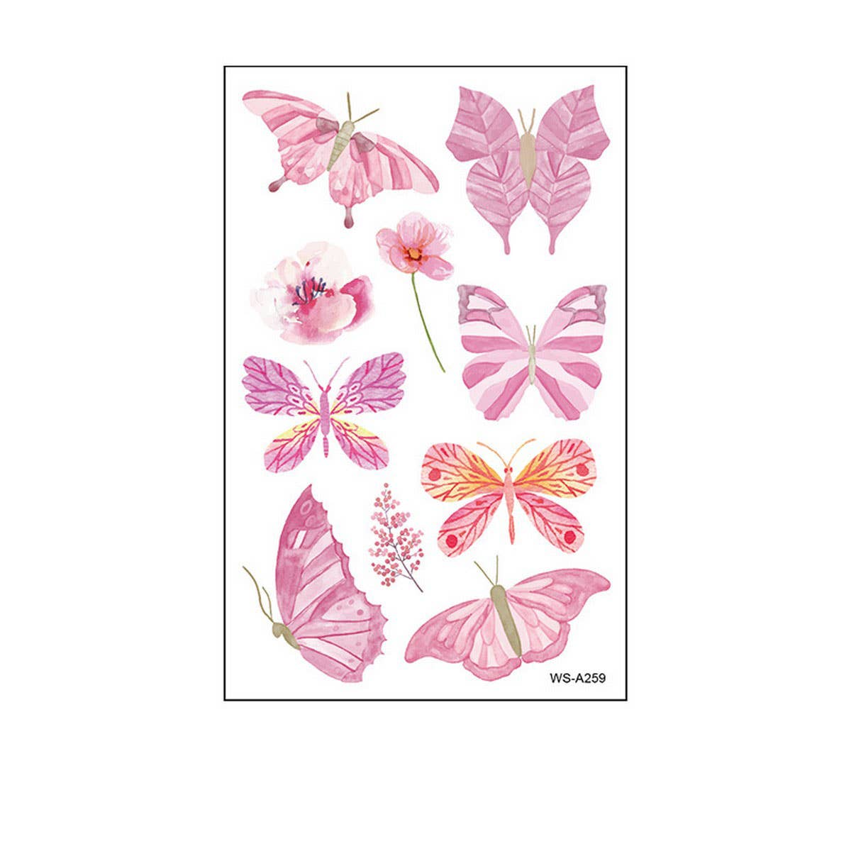 Waterproof Kids Cute Watercolor Butterfly Tattoos