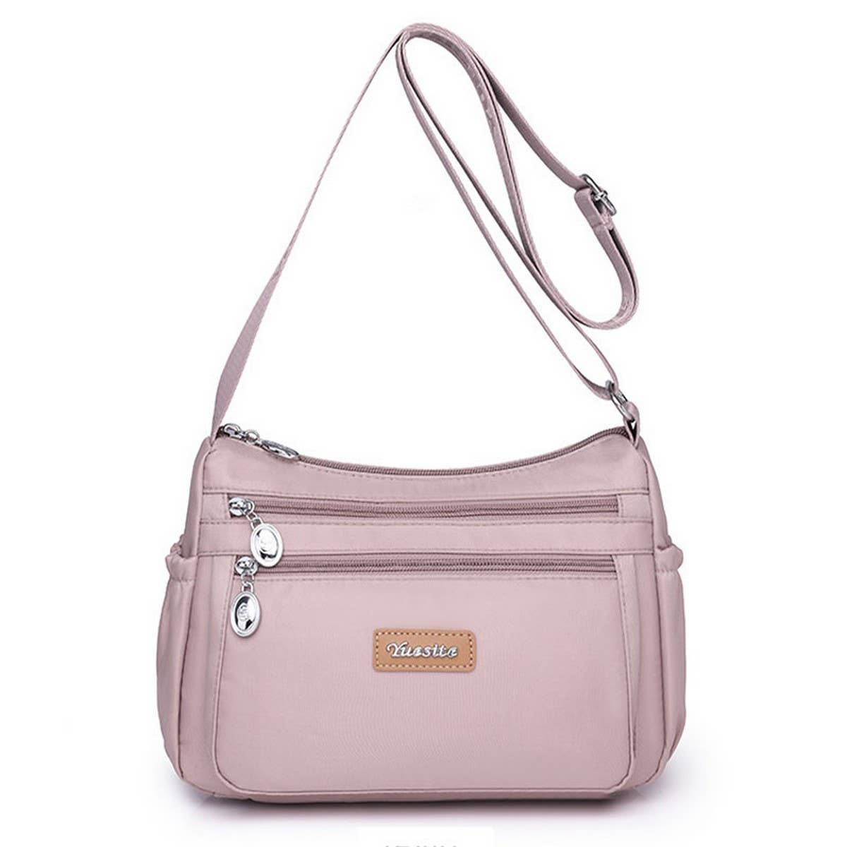 MULTI-COMPARTMENT NYLON SHOULDER AND CROSSBODY BAG