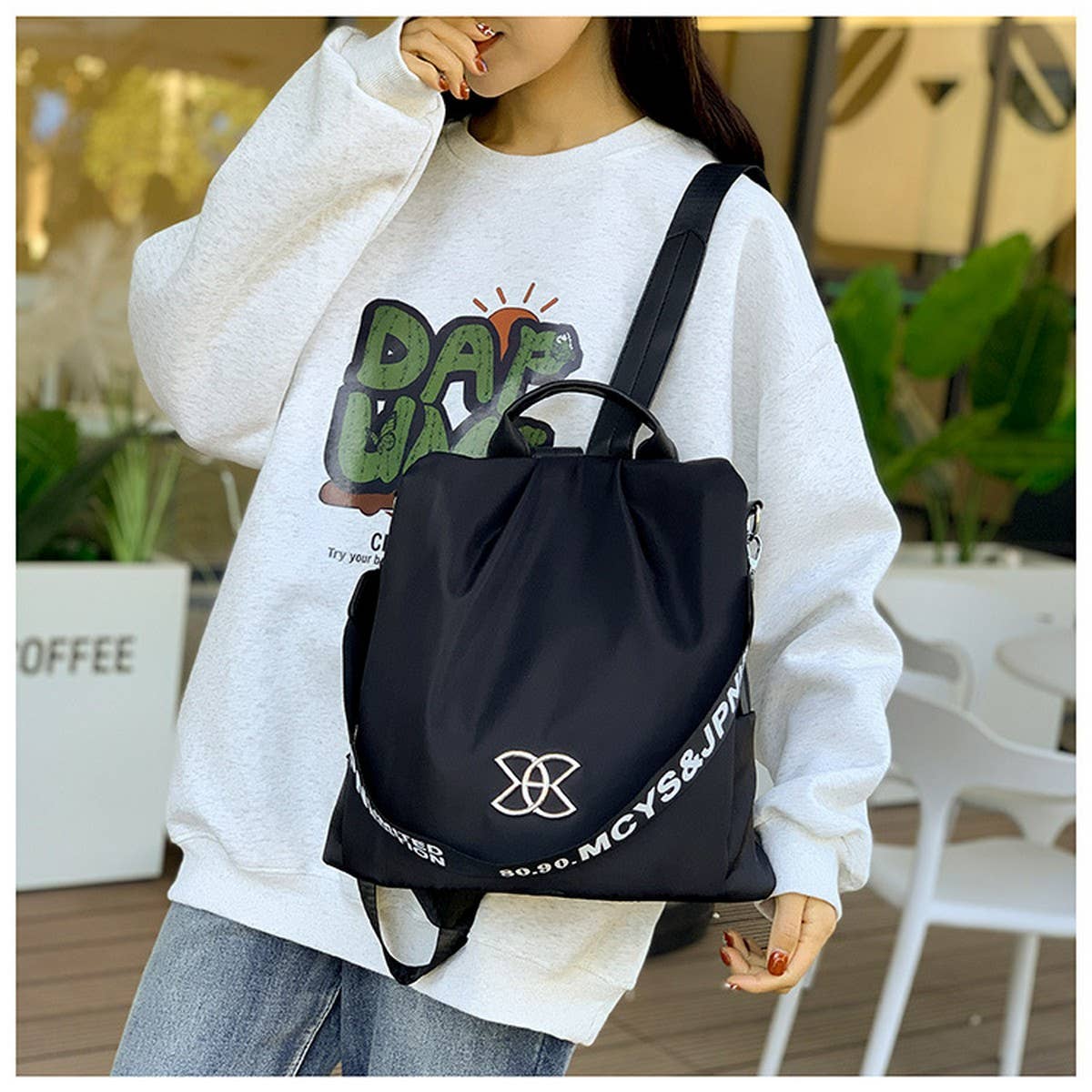 NYLON TRAVEL BACKPACK LARGE CAPACITY OXFORD CLOTH_CWAB3505