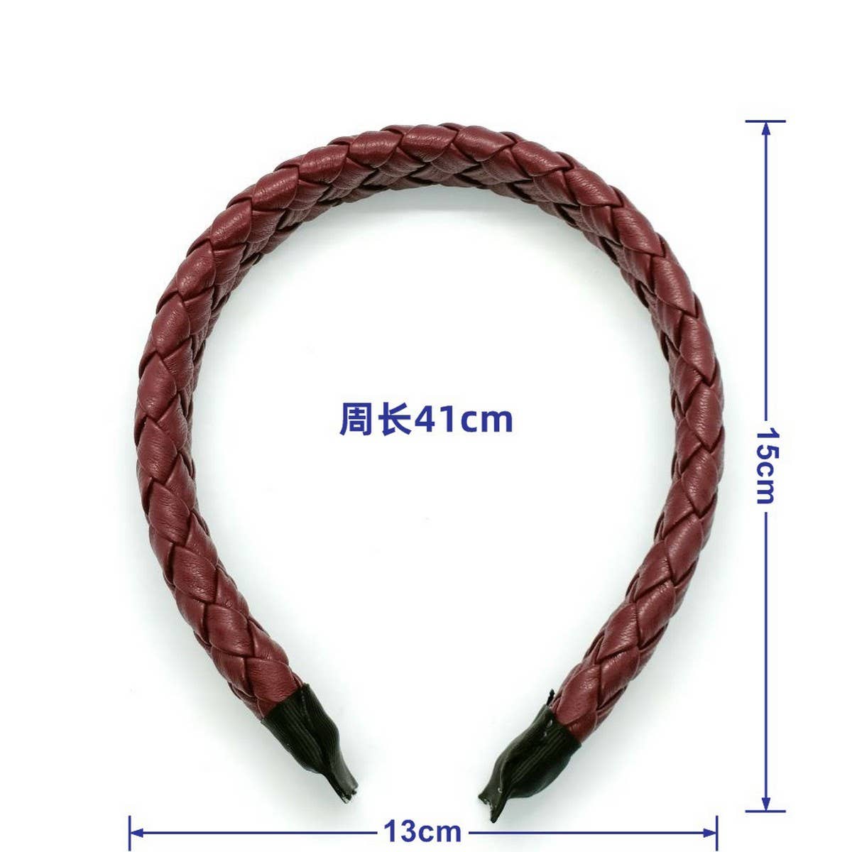 Elegant Solid PU Woven Diamond Headband