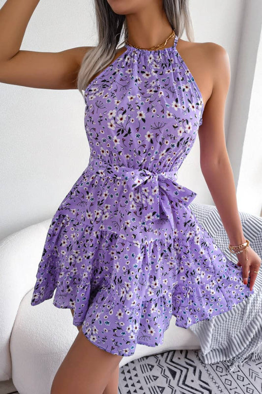 CWDSD4635_SHORT FLORAL DRESS WITH LARGE RUFFLES