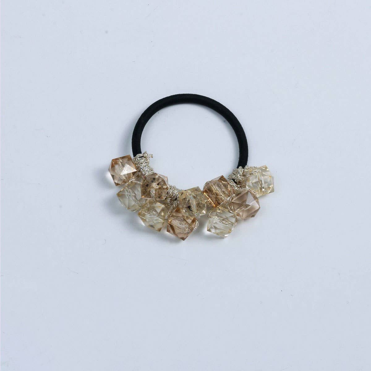 Fresh Clear Square Bead Hair Tie Cute Simple Band