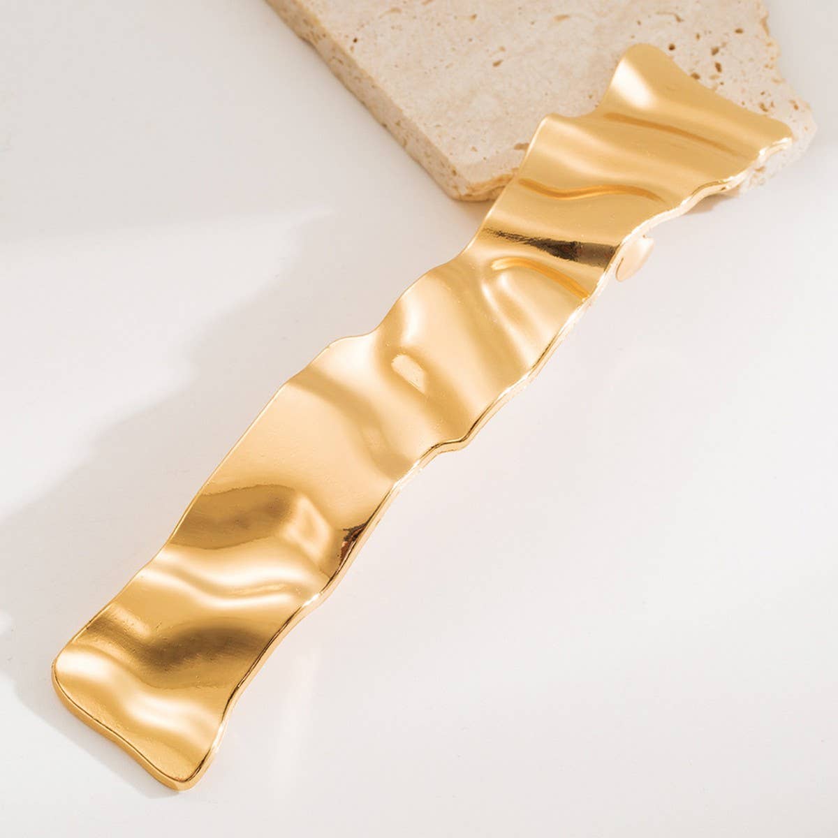 Sleek Geometric Metal Spring Hair Claw Clip_CWAHA6193