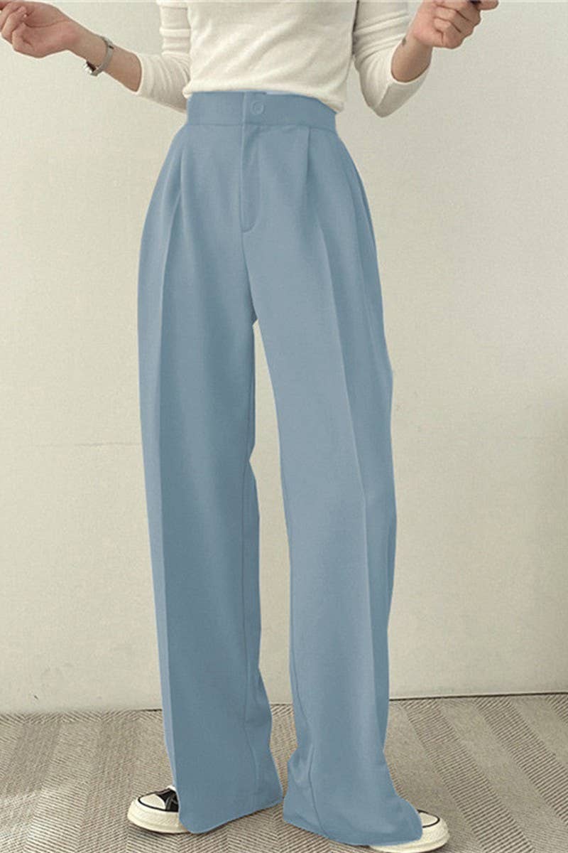CWBLP00919_CASUAL STRAIGHT-LEG DRAPE SUIT WIDE-LEG PANTS