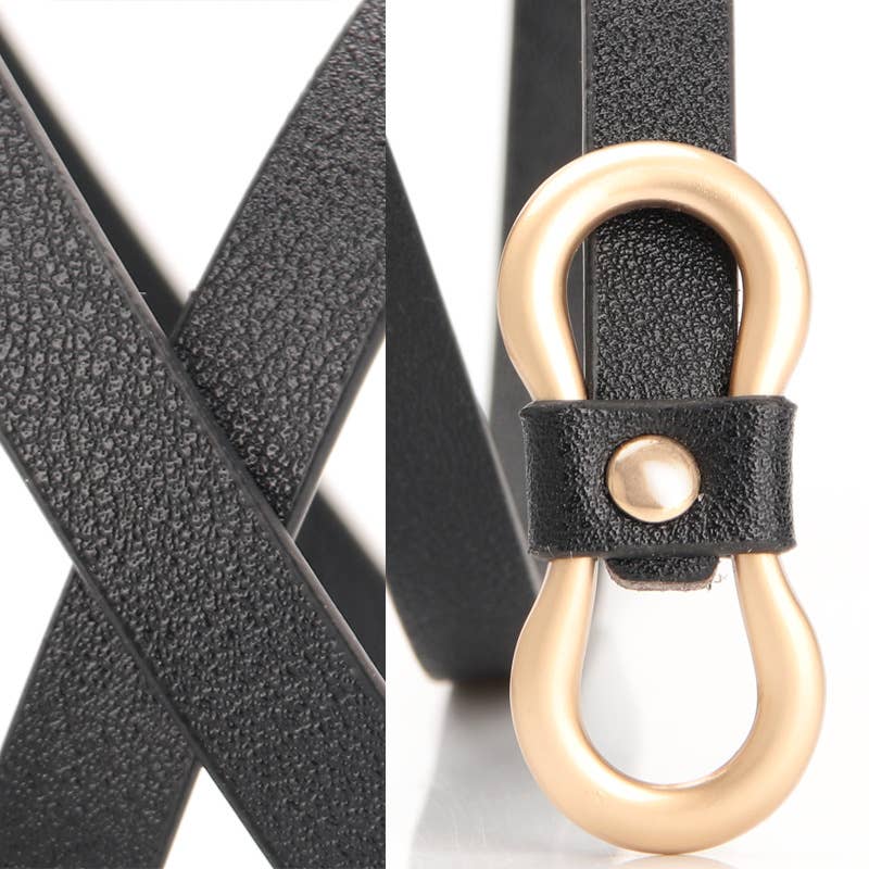 Fashionable versatile PU leather thin waist strap