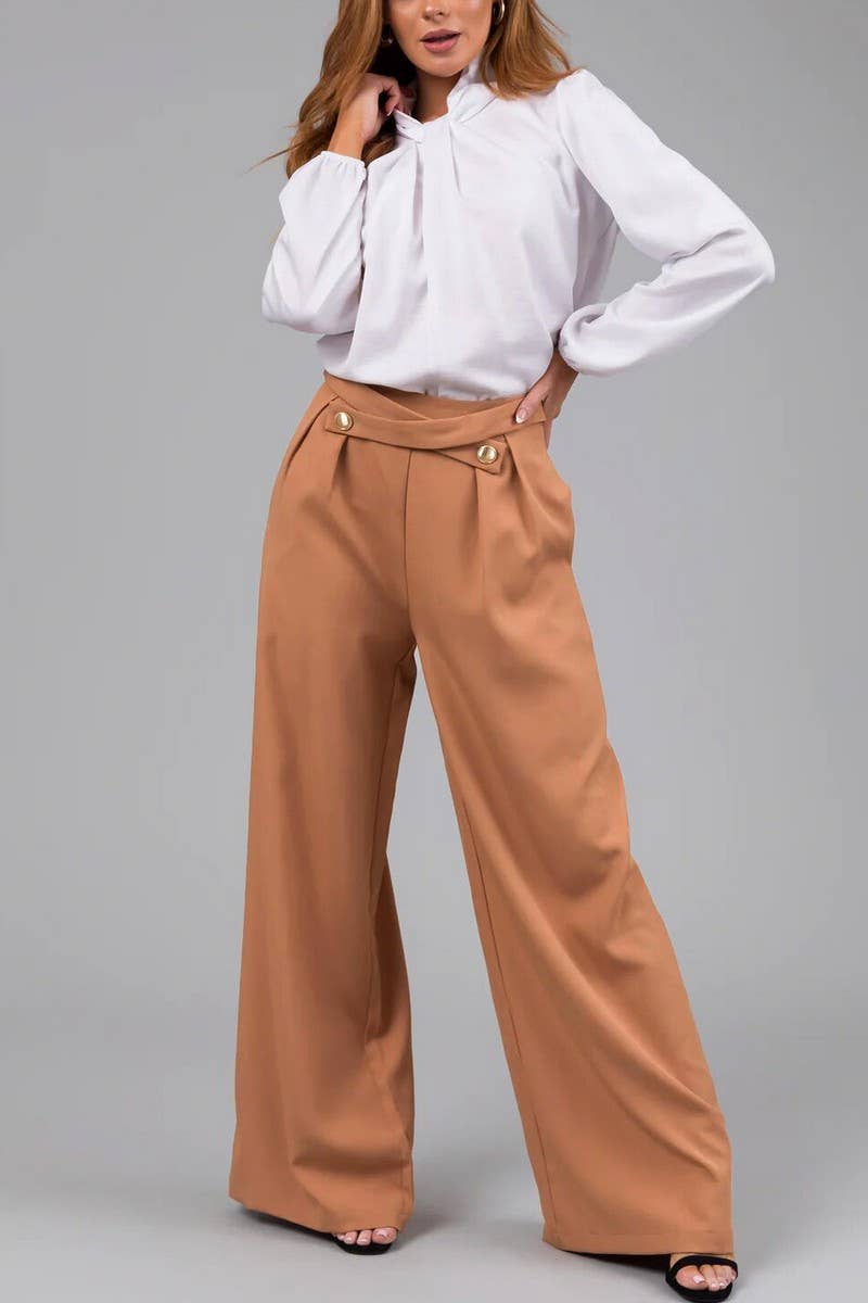 CWBLP2170_SOLID COLOR LOOSE FIT STRAIGHT LEG PANTS