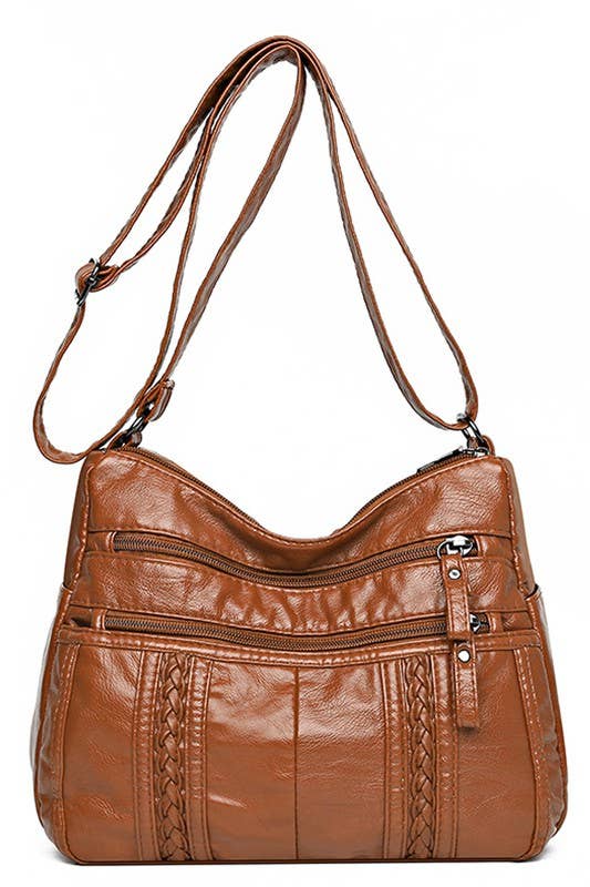 TEXTURE SOFT LEATHER MESSENGER BAG_CUAB0032