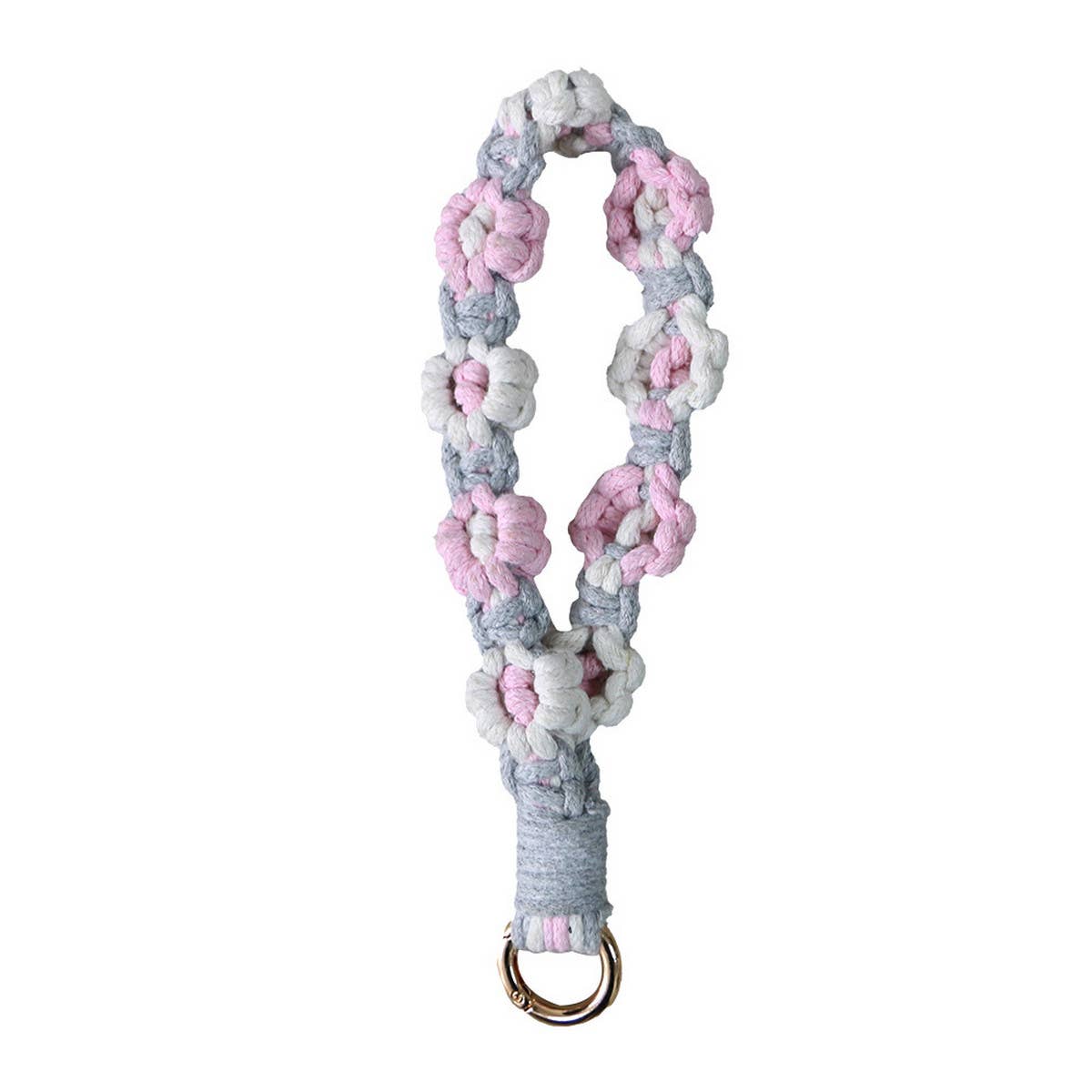FLOWER DESIGN WOVEN KEYCHAIN