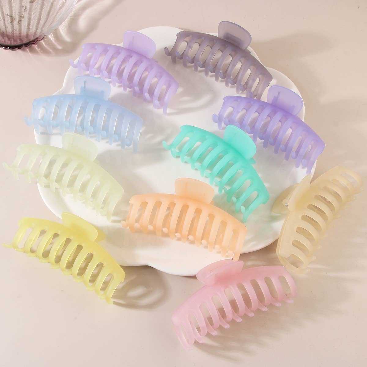 Macaron-colored PC matte clip-on hair clips