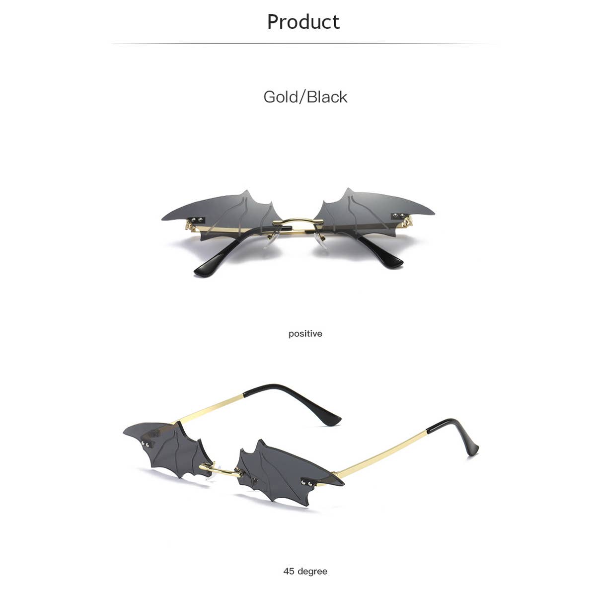 TRENDY FUNNY BAT SHAPE SUNGLASSES