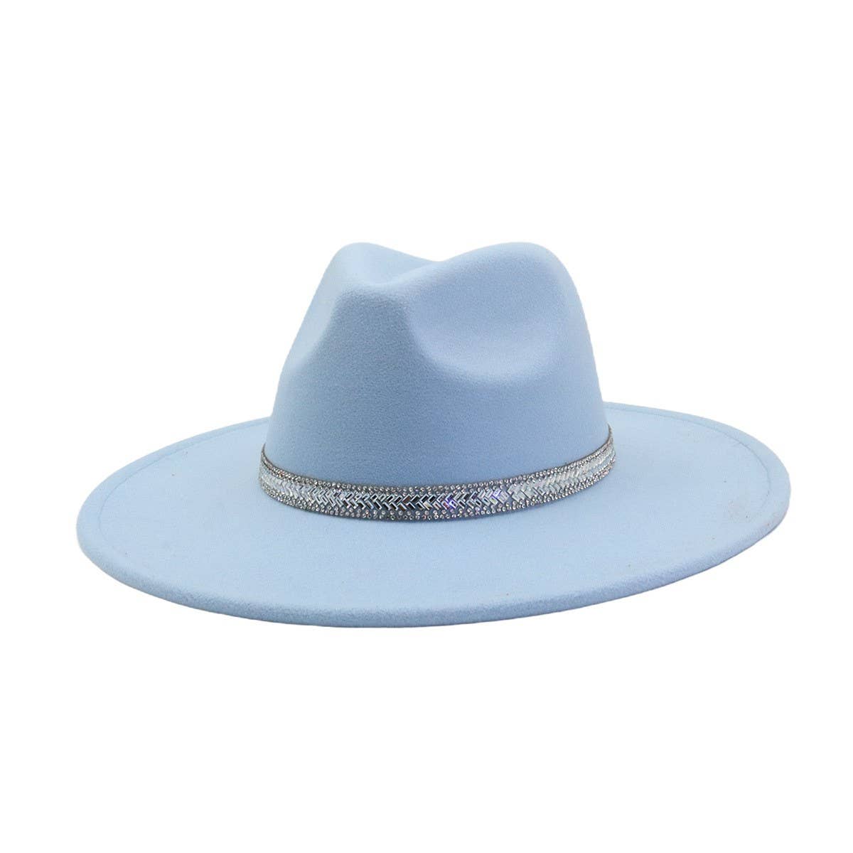 Men & Women Wool Blend Fedora Hat Heart Top_CWAH04376