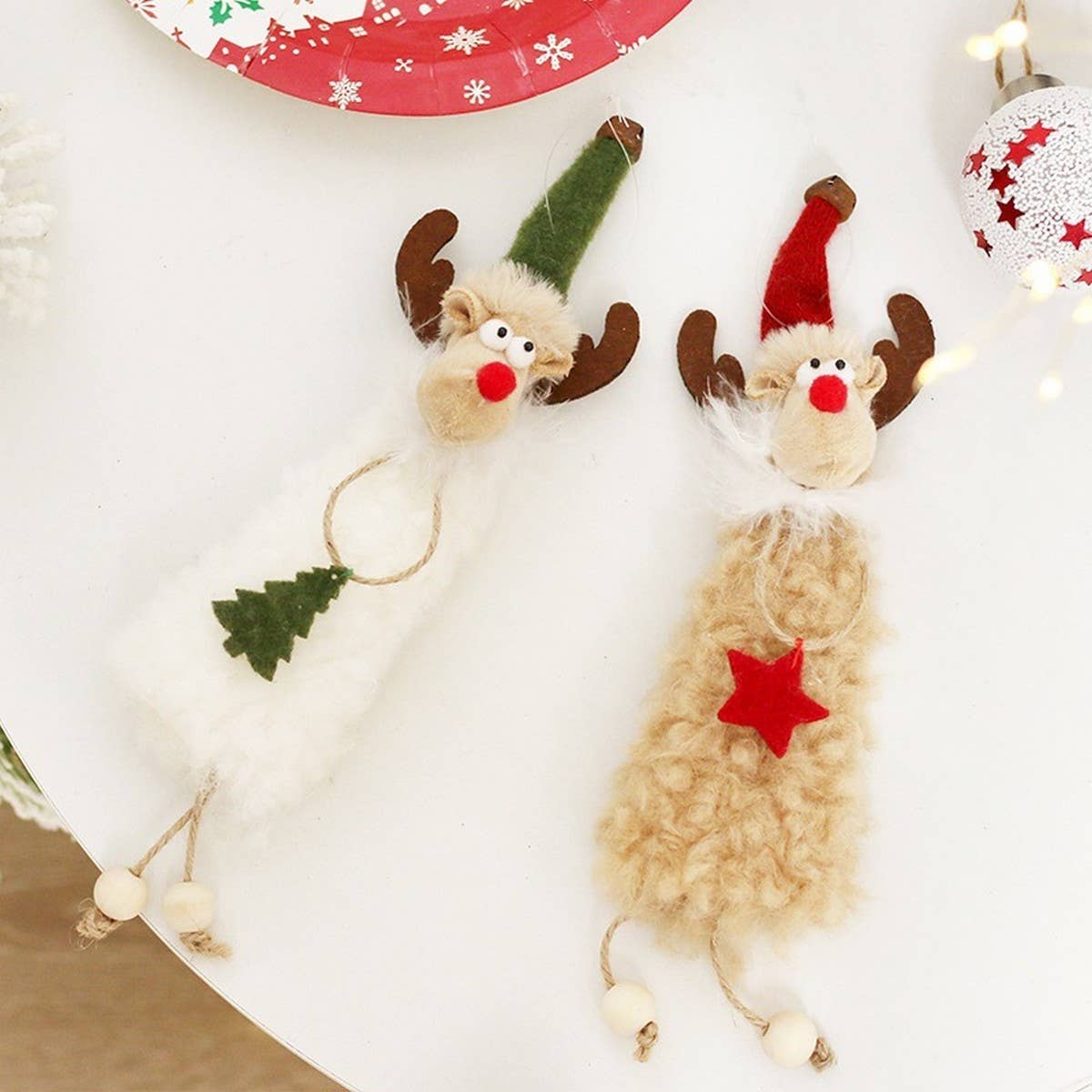 INS Style Plush Reindeer Christmas Ornament_CWAJE05405