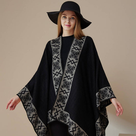 SHAWL SOLID COLOR IMITATION CASHMERE CAPE