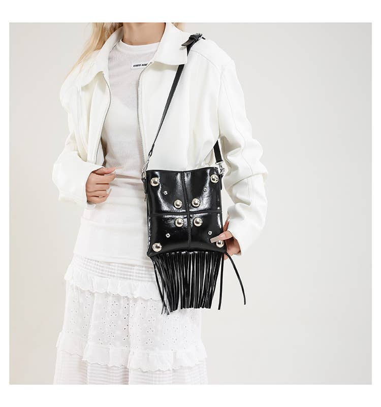 Personalized tassel trendy crossbody square bag