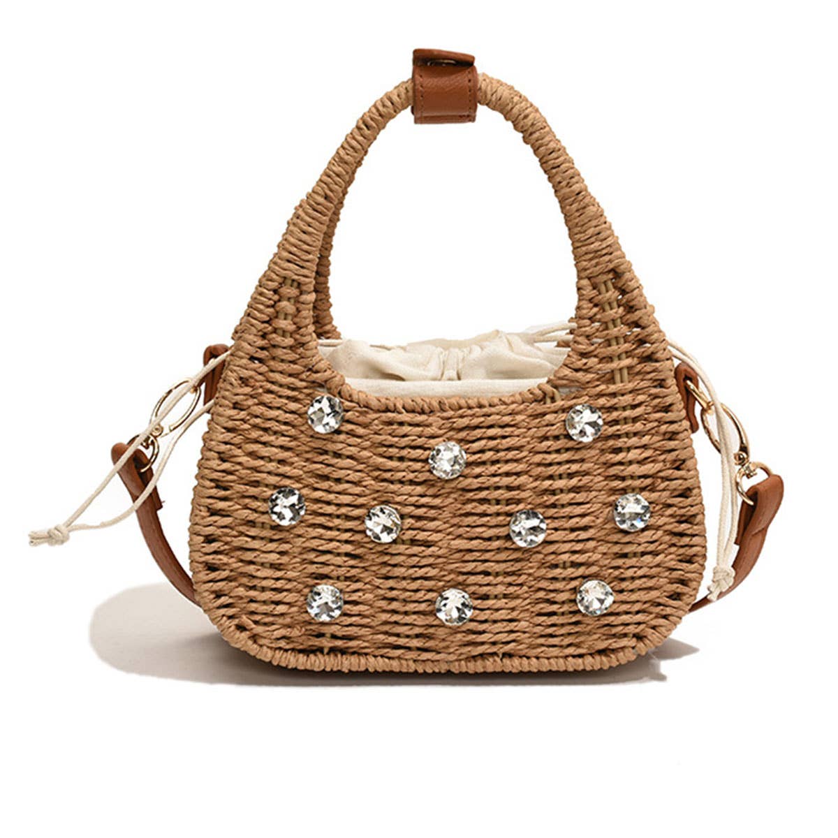 Rhinestone hand-held crossbody beach bag