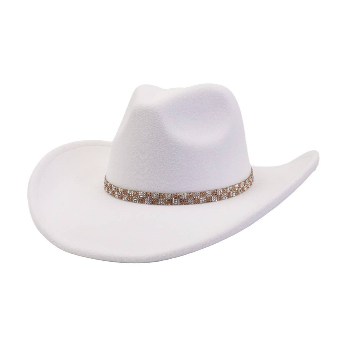 Western Ethnic  Felt Cowboy Fedora Hat_CWAH04408