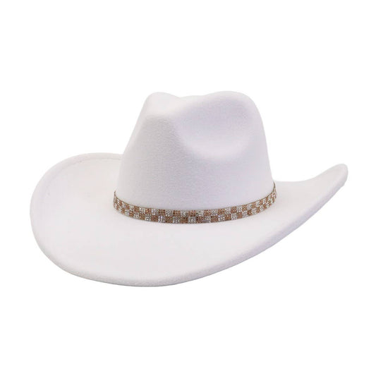 Western Ethnic  Felt Cowboy Fedora Hat_CWAH04408
