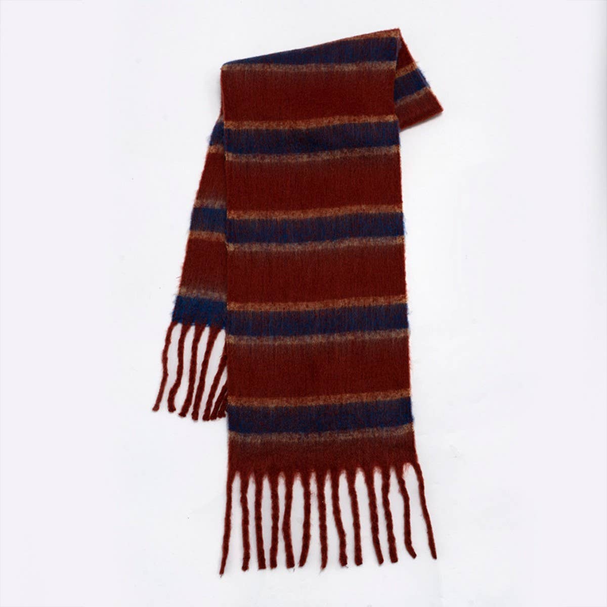 Retro Stripe Fleece Scarf ??Winter Warmth_CWASC2314