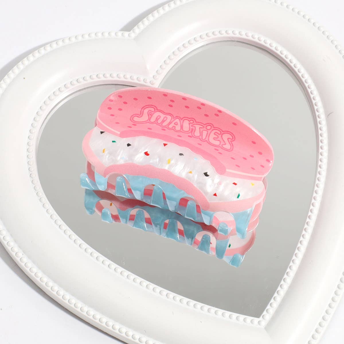 Vintage Acetate Hair Claw - Angel Button Clip