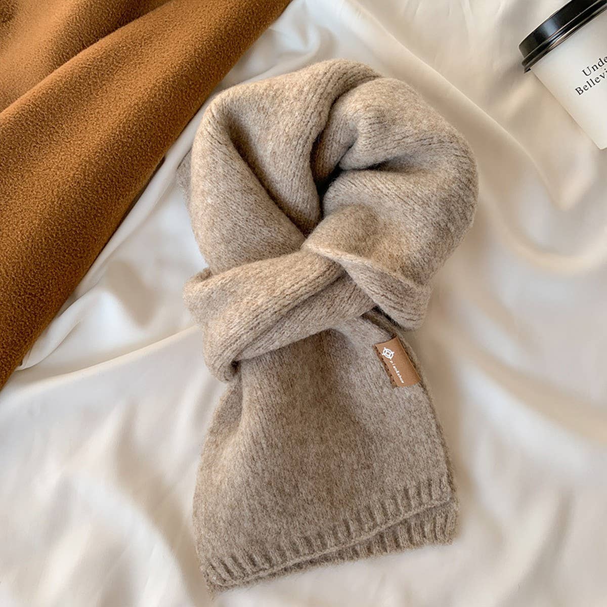 Cute Knit Scarf ? Unisex Solid Color Neck Warmer