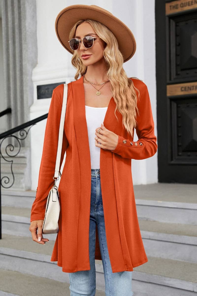 CWOCAL2124_SOLID COLOR BUTTON-UP LONG SLEEVE KNIT CARDIGAN