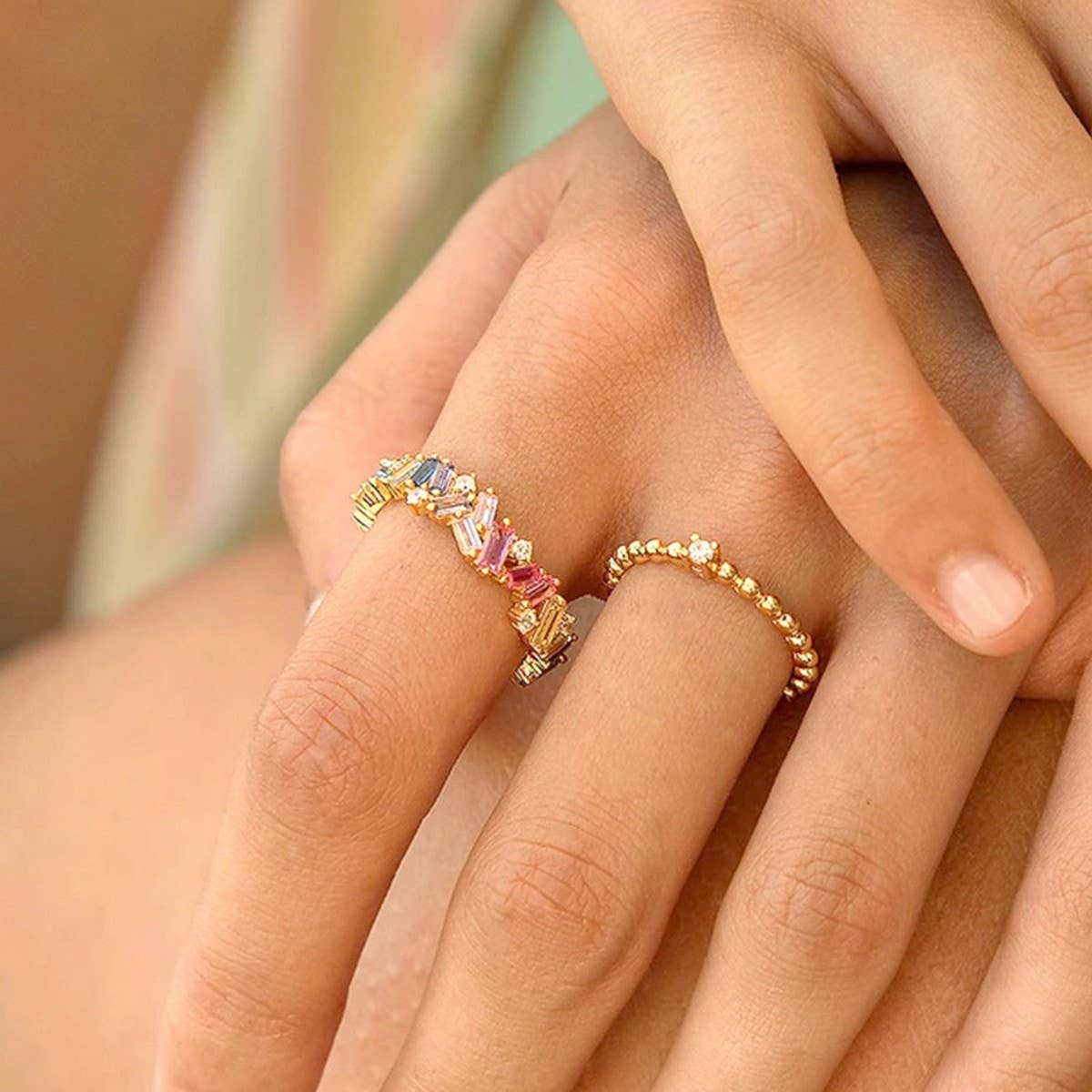 NEW HOT SALE RETRO COLOR IRREGULAR RING