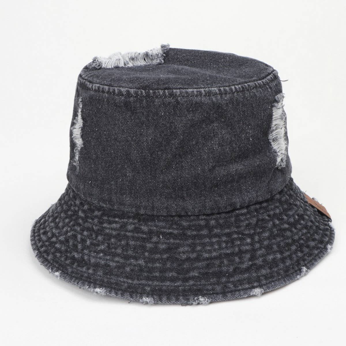 CWAH1518_WASHED VINTAGE TORN DENIM BUCKET HAT