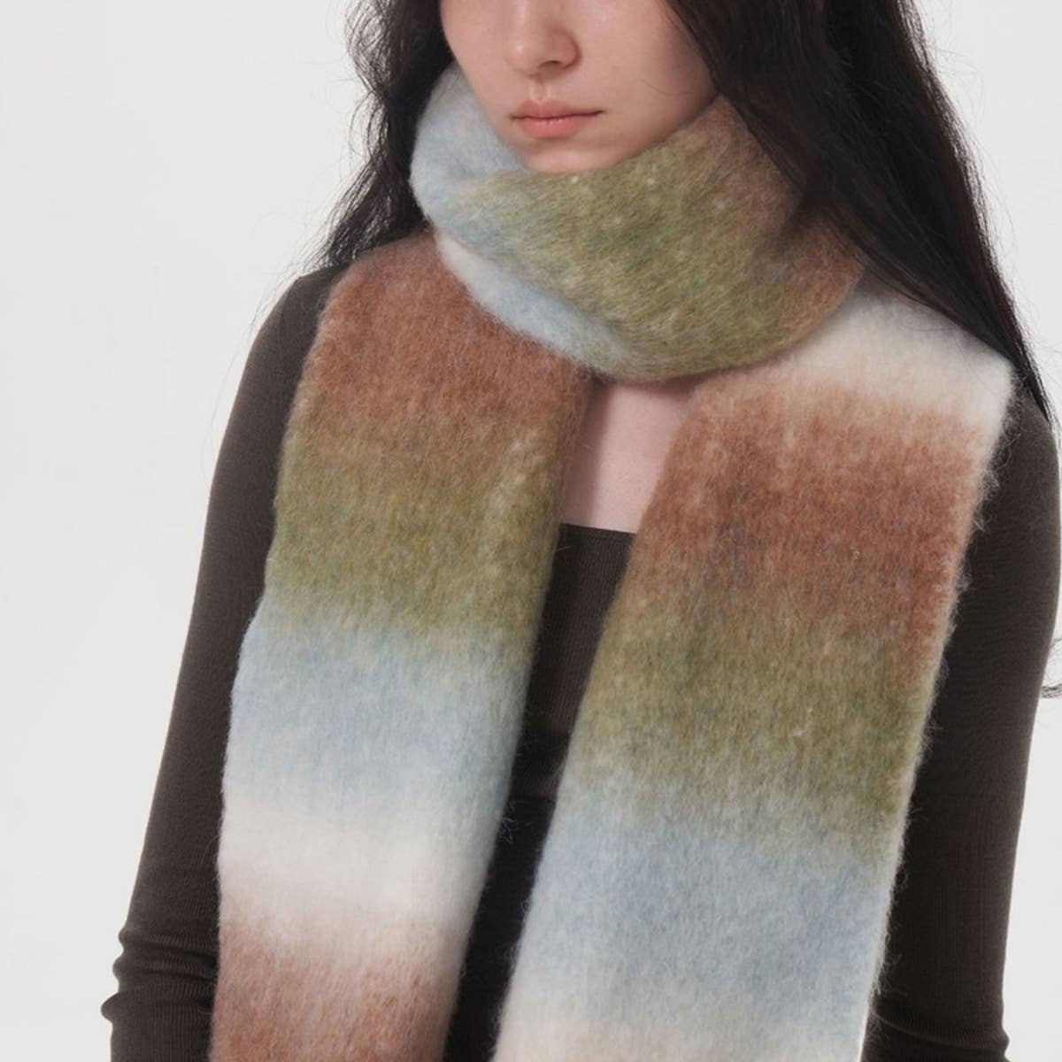 Gradient Wool Scarf for Women-Luxury Winter Warmth
