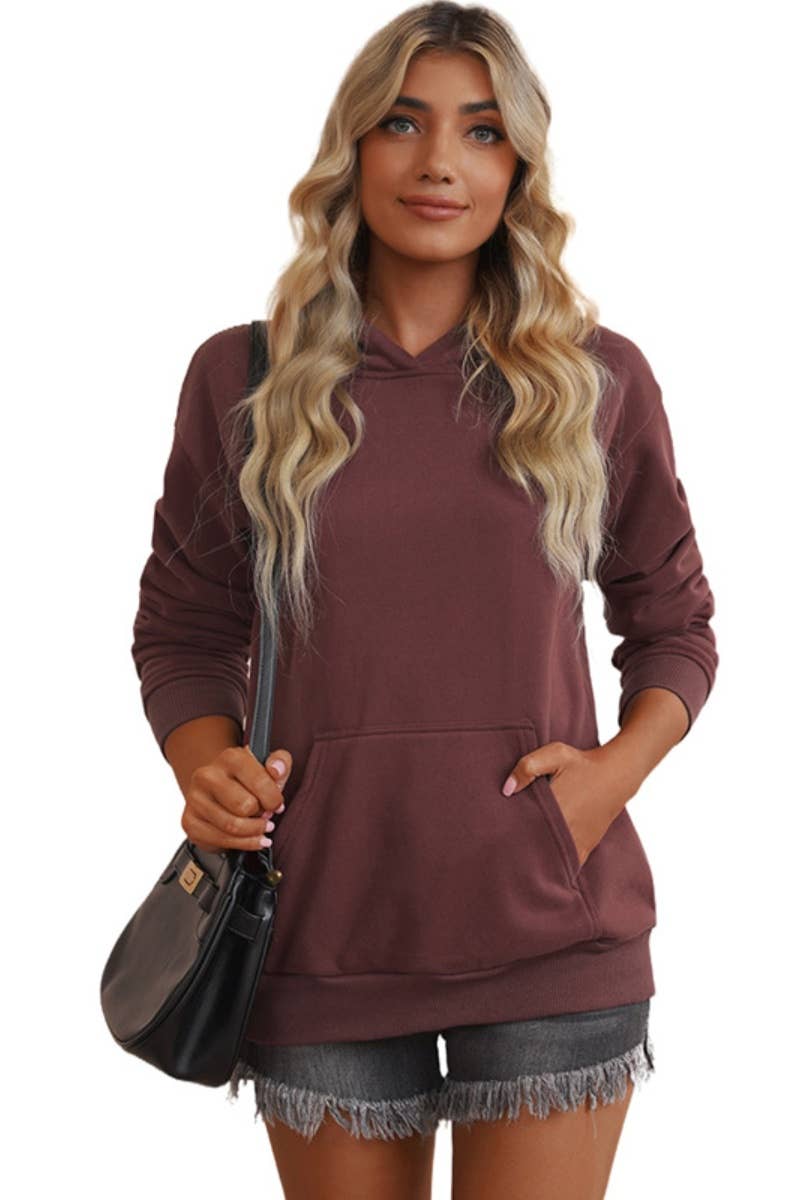 CWOHOL1040_FALL HOODED LONG-SLEEVED HOODIE WITH POCKET