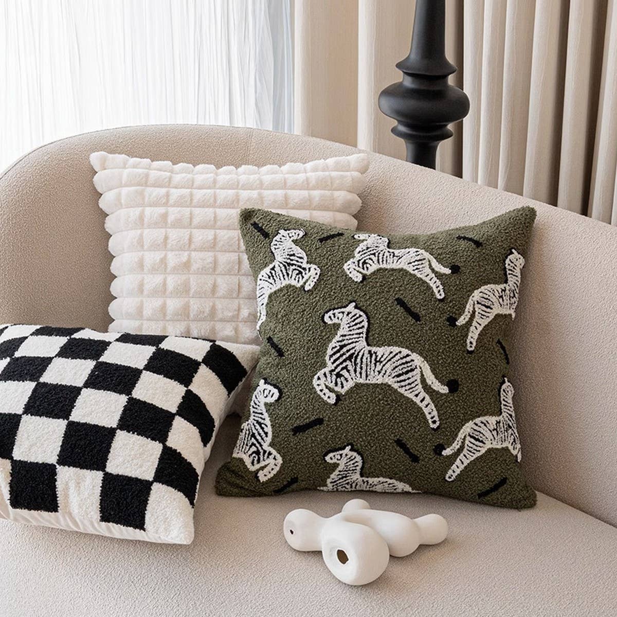 Zebra Vintage Sofa Pillow Cover Waist Cushion_CWMM7717