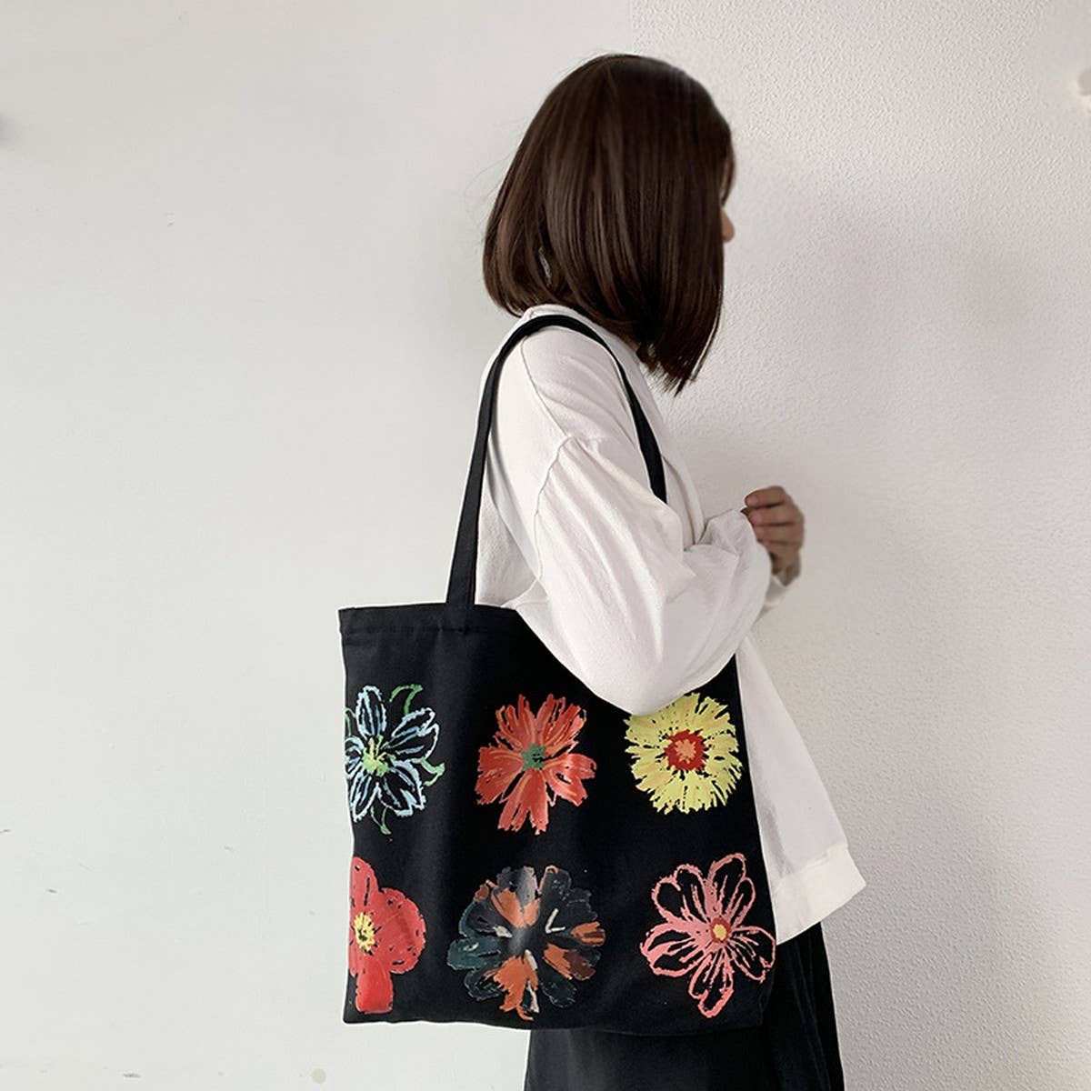 SPRING AND SUMMER CASUAL LITERARY CANVAS BAG_CWAB2143