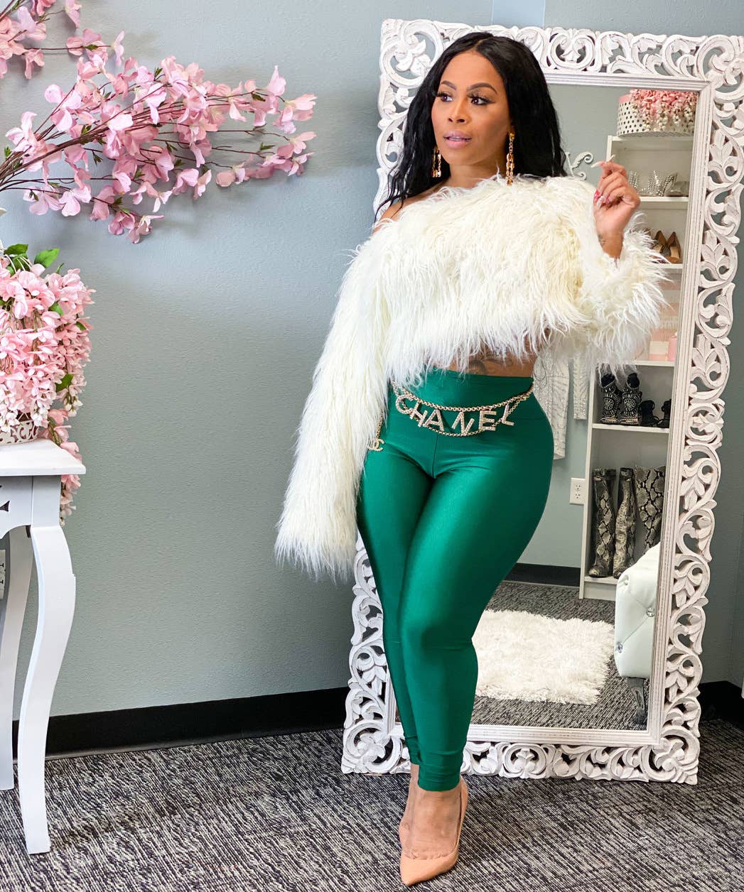 LINE SHOULDER GRADIENT ANTI-LONG HAIR SHORT FUR