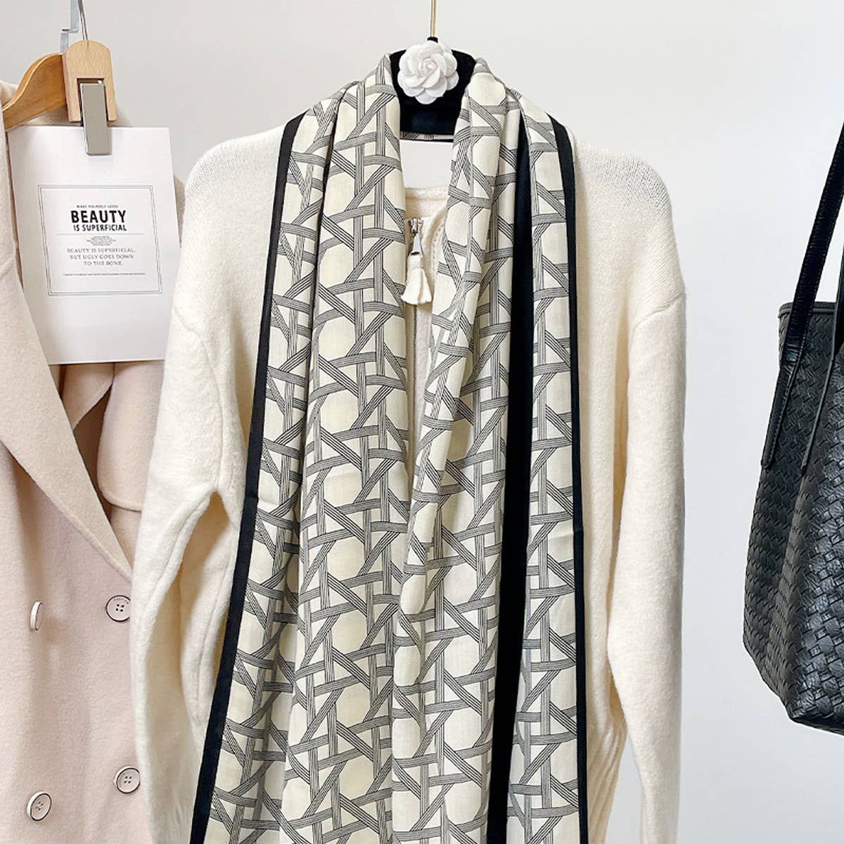 Velvet Scarf - Fall/Winter Floral Wrap for Women